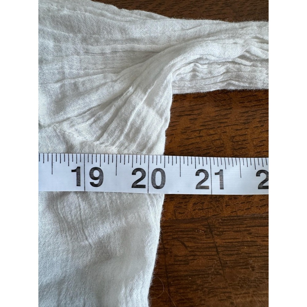 FP One Blouse Womens Small White Sheer Gauze Button Front Ruffle Top - Picture 4 of 6